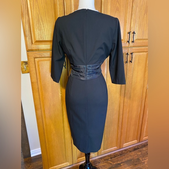 GLAMOUR BUNNY SOPHIA PINUP RETRO WIGGLE FITTED COCKTAIL PENCIL DRESS LARGE - Picture 4 of 11